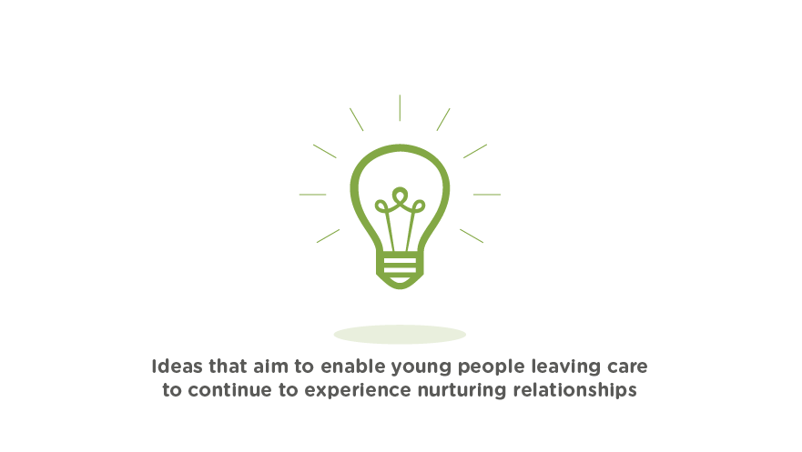 Ideas that aim to enable young people leaving care to continue to experience nurturing relationships