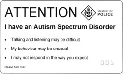 Autism Alert Card- Front Autism Alert Card- Front