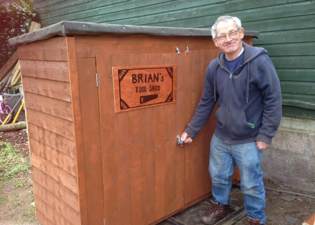 Brian with his new shed